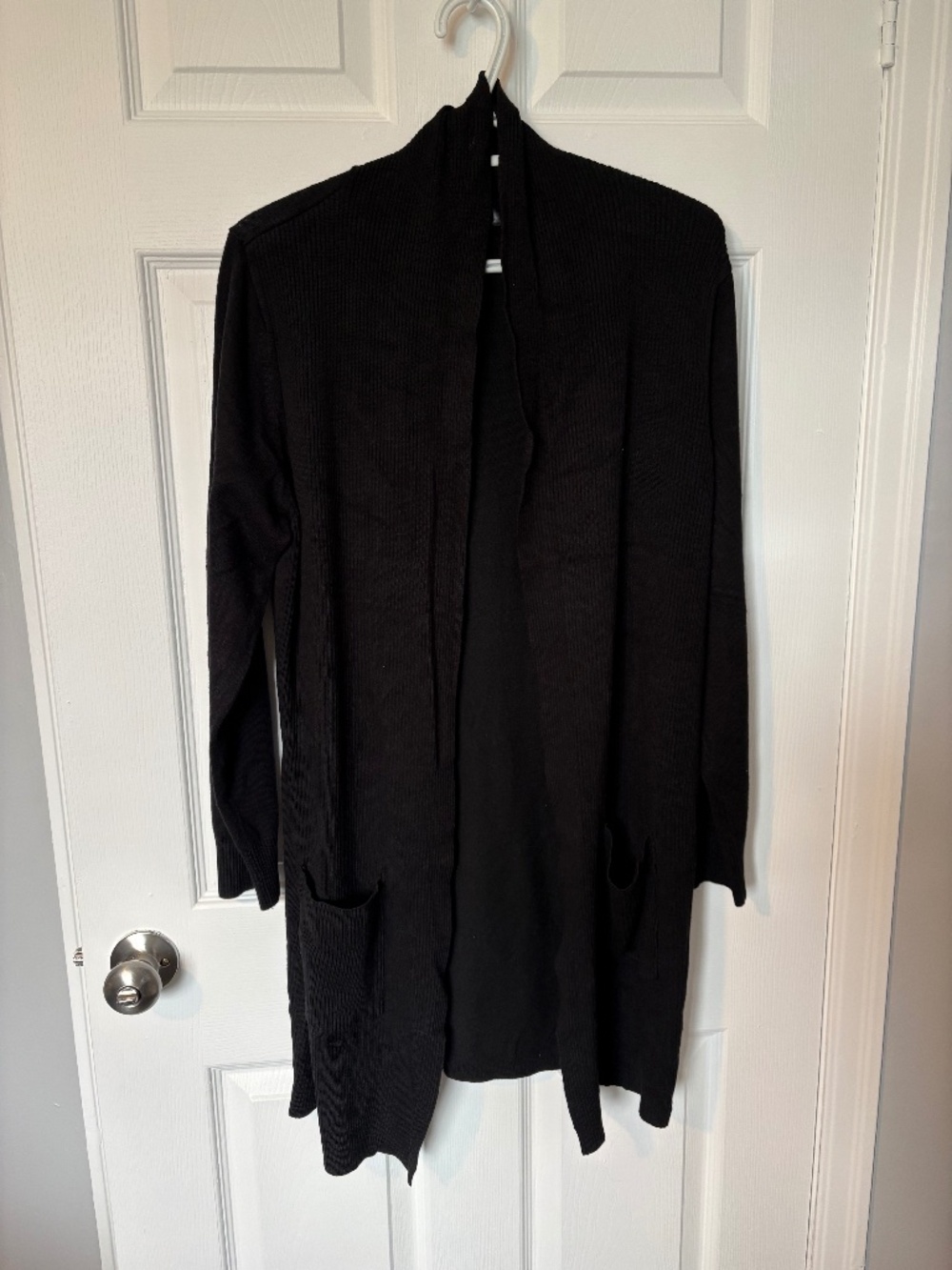 Love Ryan Los Angeles Black Long Open Cardigan 1X